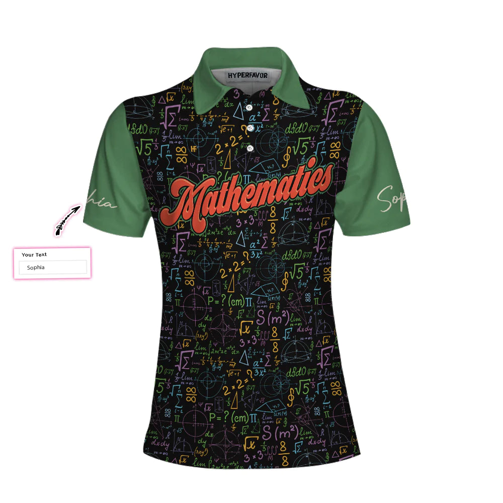 Personalized Math Symbols Women Polo Shirt, I'm A Math Teacher I'm Always Right Custom Short Sleeve Shirt, Cool Gift For Math Teacher
