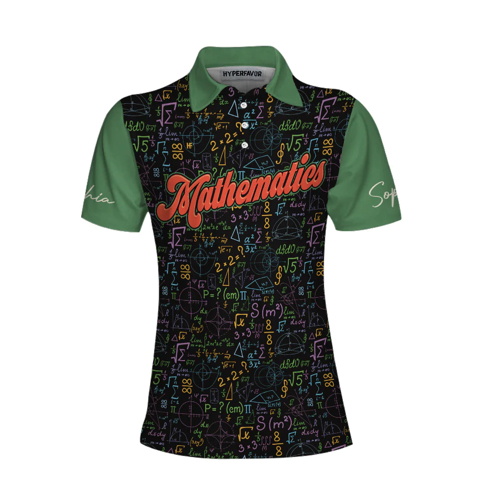 Personalized Math Symbols Women Polo Shirt, I'm A Math Teacher I'm Always Right Custom Short Sleeve Shirt, Cool Gift For Math Teacher