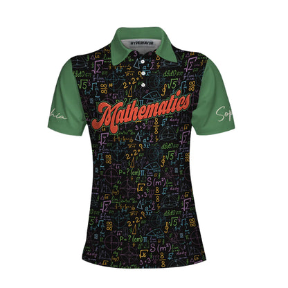Personalized Math Symbols Women Polo Shirt, I'm A Math Teacher I'm Always Right Custom Short Sleeve Shirt, Cool Gift For Math Teacher
