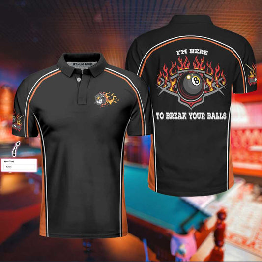 Billiards Custom Men Polo Shirt, Personalized Billiards Shirt, I'm Here To Break Your Balls Men Polo Shirt, Best Gift  For Men