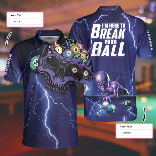 Billiards Custom Polo Shirt, Personalized Billiards Gift, I'm Here To Break Your Balls, Cool Billiards Shirt Design, Best Gift For Billiards Lovers