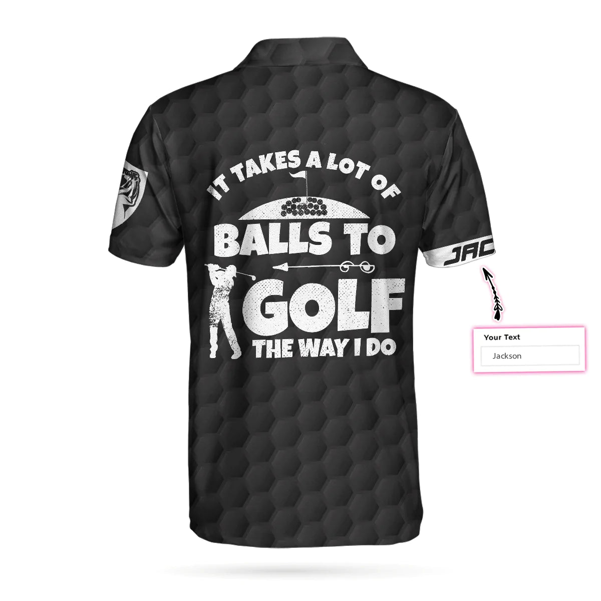Personalized American Flag Golf Polo Shirt, It Takes A Lot Of Balls To Golf Custom Polo Shirt For Men, Cool Gift For Male Golfers