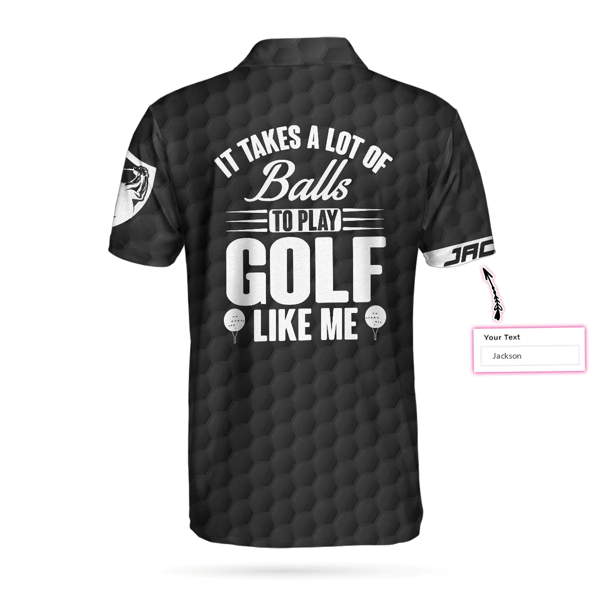 Personalized American Flag Golf Polo Shirt, It Takes A Lot Of Balls Golfer Custom Shirt For Men