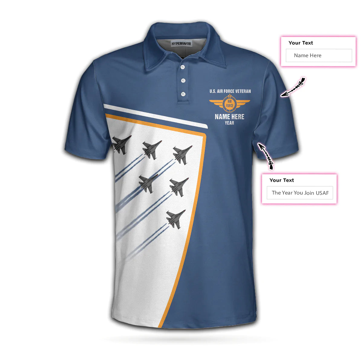 Personalized Blue Air Force Veteran Men Polo Shirt, Less Than 1% Of Americans Have Ever Seen The Sunset From USAF Aircraft Custom Shirt For Male