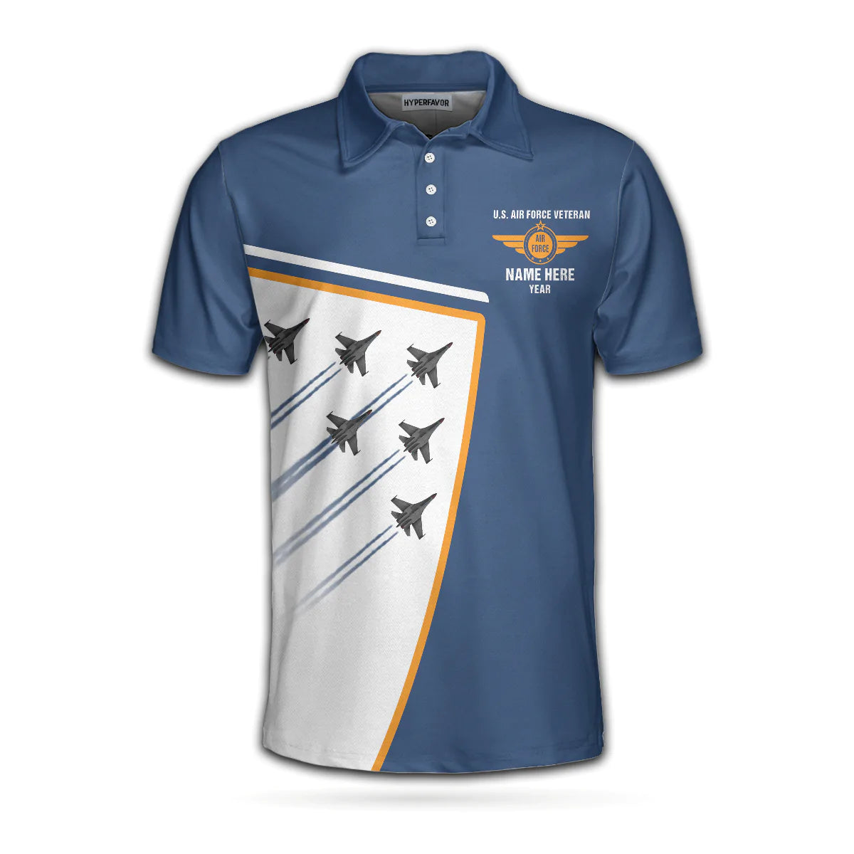 Personalized Blue Air Force Veteran Men Polo Shirt, Less Than 1% Of Americans Have Ever Seen The Sunset From USAF Aircraft Custom Shirt For Male