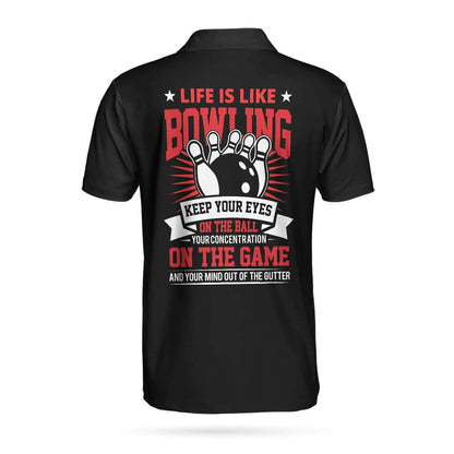 Personalized Fire Bowling Ball Men Polo Shirt, Keep Your Eyes On The Balls Bowling Custom Shirt For Male