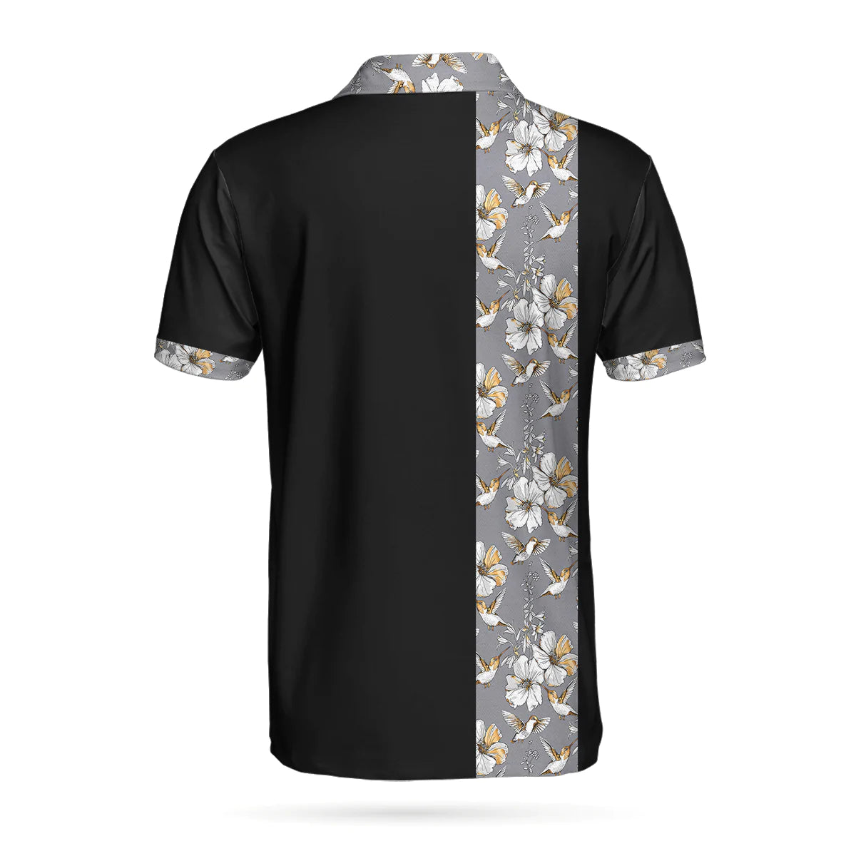 Men Polo Shirt - Luxury Golden Skull Black Golf Polo Shirt - Ash Floral Pattern Polo Shirt, Best Golf Shirt For Men