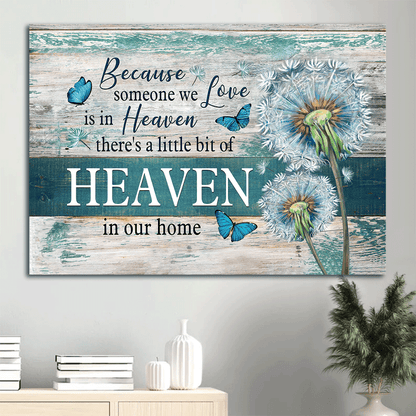 ﻿﻿Jesus Landscape Canvas - Dandelion, Butterfly Canvas - Gift for Christian - Because someone we love is in heaven