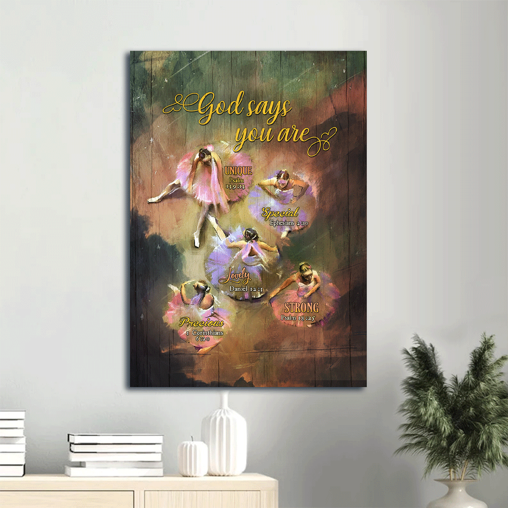 Jesus Portrait Canvas- Amazing ballet dancer, Ballet painting Portrait Canvas- Gift For Christian- God says you are