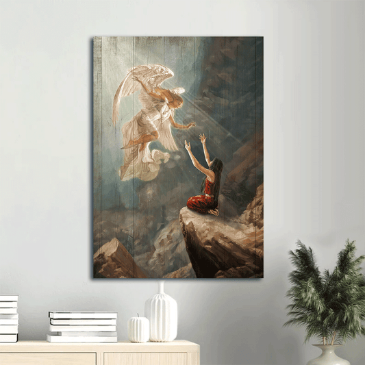 Jesus Portrait Canvas - Angel drawing, Beautiful girl Portrait Canvas - Gift For Christian - The way to heaven