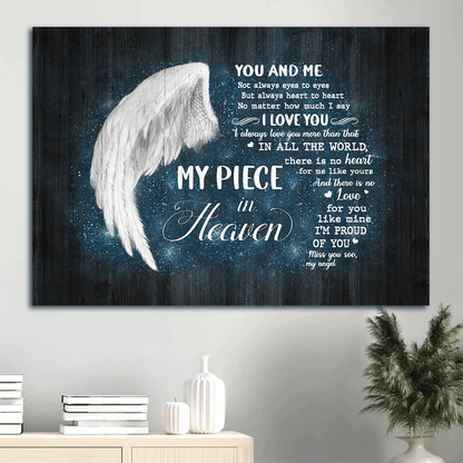 Memorial Landscape Canvas - Angel wing, Galaxy Landscape Canvas - Memorial Gift For Family Members - My piece in heaven