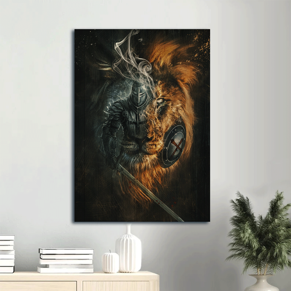 Jesus Portrait Canvas- Jesus Christ, Lion of Judah, Awesome warrior canvas- Gift for Christian - Portrait Canvas Prints, Wall Art