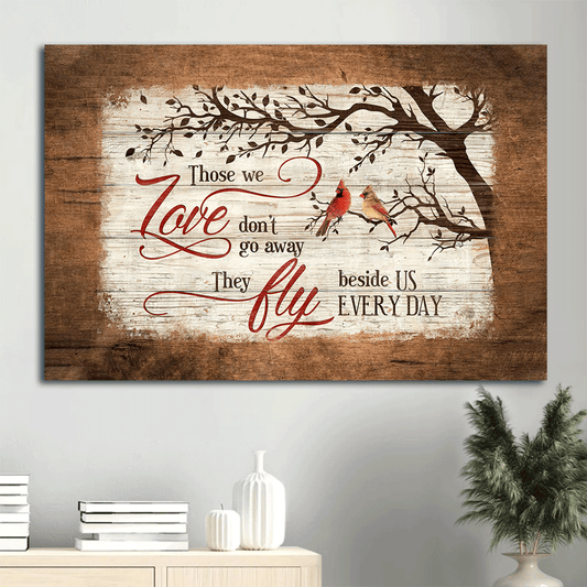 Red Cardinal Landscape Canvas, Christian Wall Art - God, Faith, Jesus, Heaven Landscape Canvas - Wall Decor Framed Gift For Christian