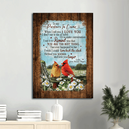 Couple Portrait Canvas - Cardinal Couple, Flower Field Landscape Canvas - Gift For Couple, Spouse, Lover - I Wish I Could Find You Sooner Landscape Canvas