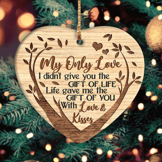 Couple - Heart Ceramic Ornament - Couple Tree - My Only Love, Life Gave Me The Gift Of You - Gifts For Couple, Husband, Wife, Girlfriend, Boyfriend, Lover, Gifts For Wedding Anniversary, Gifts For Christmas Decoration