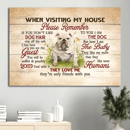English Bulldog Landscape Canvas - English Bulldog painting, Grassland canvas- Gift for English Bulldog lover, Dog lover- They love me, they're only friends with you
