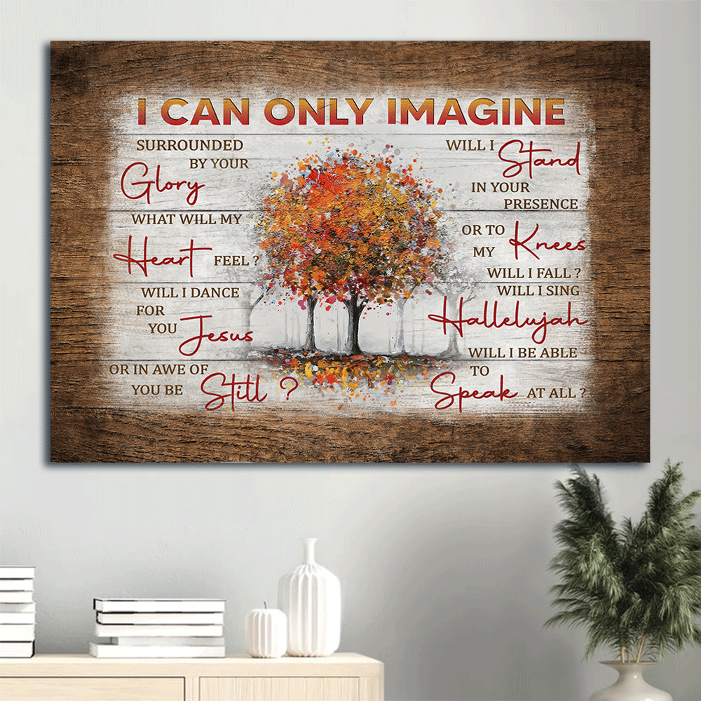 Jesus Landscape Canvas- Fall Trees canvas- Gift for Christian- I can only imagine