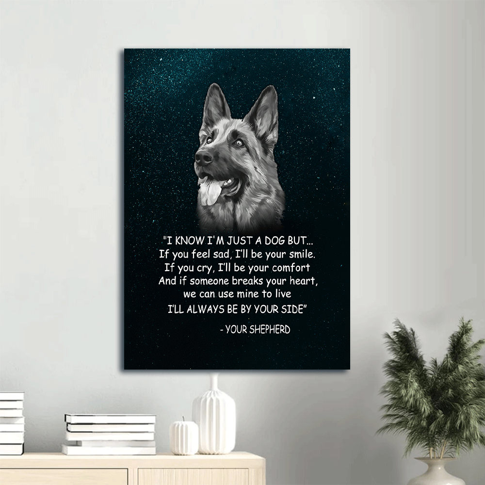 German Shepherd Portrait Canvas- German Shepherd, Star Sky - Gift for dog lover- I will always be by your side - Dog Portrait Canvas Prints, Wall Art
