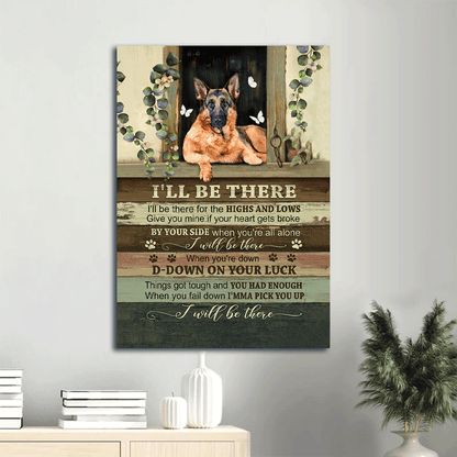 German Shepherd Portrait Canvas- German Shepherd painting, Best friend, White butterfly canvas- Gift for dog lover- I will be there - Portrait Canvas Prints, Wall Art