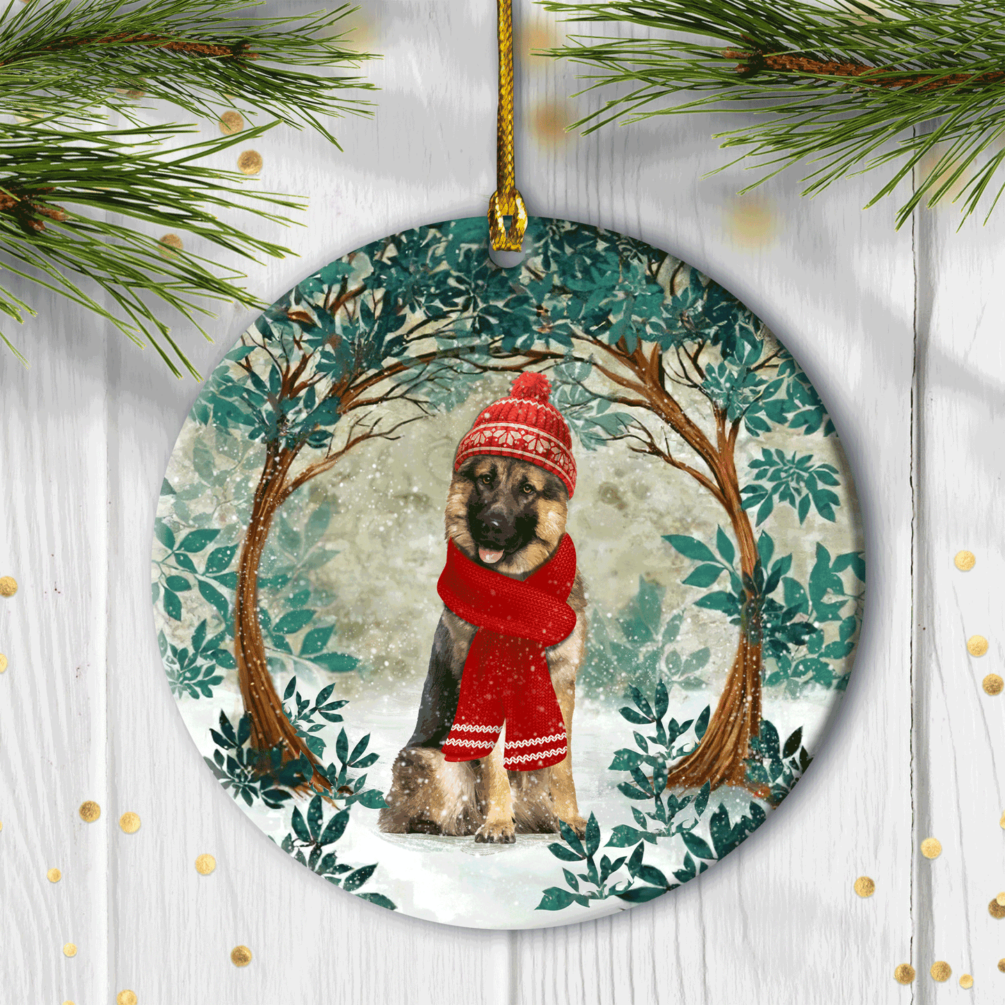 Best Christmas Gifts For German Shepherd Lovers, Dog Lovers, German Shepherd Ceramic Ornaments, German Shepherd Christmas Decor