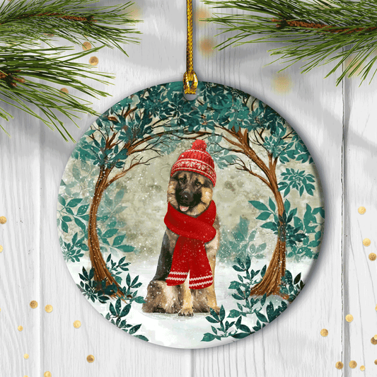Best Christmas Gifts For German Shepherd Lovers, Dog Lovers, German Shepherd Ceramic Ornaments, German Shepherd Christmas Decor