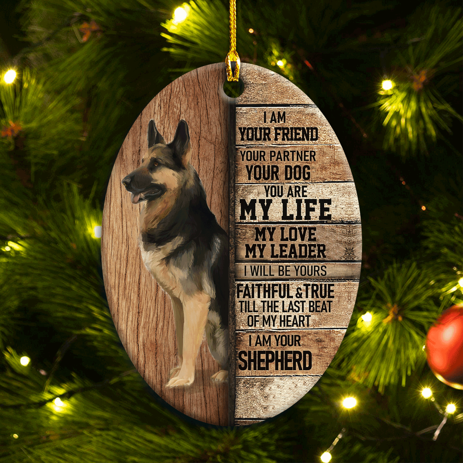 German Shepherd Oval Ceramic Ornament- Gift For German Shepherd Lover, Dog Lover - I Am Your Friend