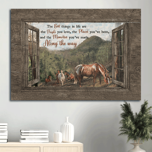 Jesus Landscape Canvas- Green mountain, Horse drawing- Gift for Christian- The best things in life - Landscape Canvas Prints, Christian Wall Art