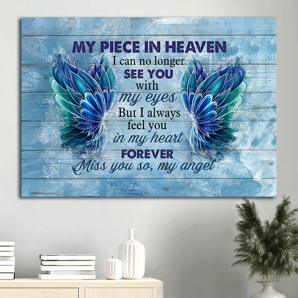 Memorial Landscape Canvas- Gorgeous wings canvas- Gift for members family- I always feel you in my heart - Heaven Landscape Canvas Prints, Wall Art