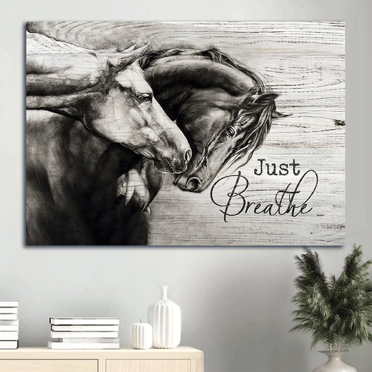 Jesus Landscape Canvas- Horse painting, Horse couple, The amazing horses, Just breathe canvas- Gift for Christian -  Landscape Canvas Prints, Christian Wall Art