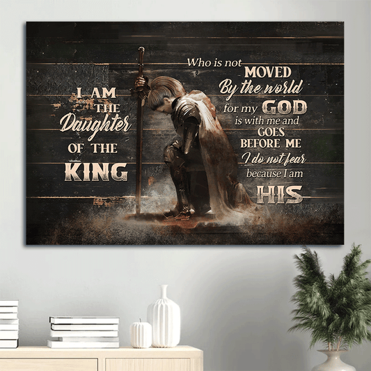 Jesus Landscape Canvas- Woman worrior canvas- Gift for Christian- I am the daughter of the King, do not fear because I am his - Landscape Canvas Prints, Wall Art