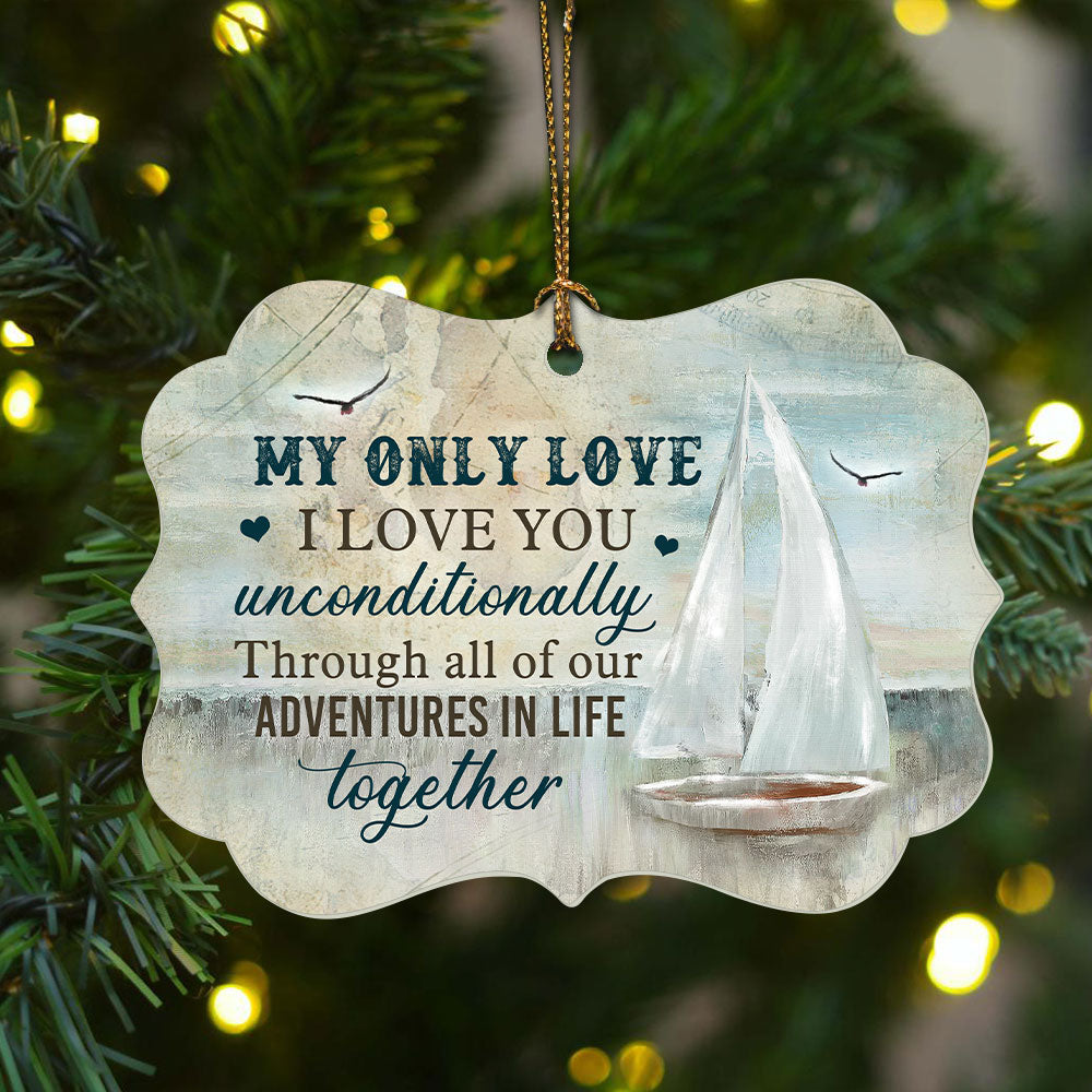Couple Benelux Aluminum Ornament - Boat Painting - Gifts For Couple, Husband, Wife, Girlfriend, Boyfriend, Lover - I Love You Unconditionally
