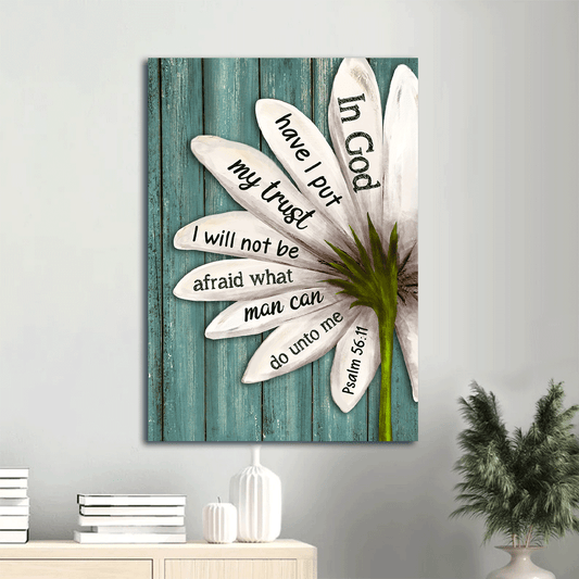 Jesus Portrait Canvas- Lily flower - Gift for Christian- In God have I put my trust - Portrait Canvas Prints, Wall Art