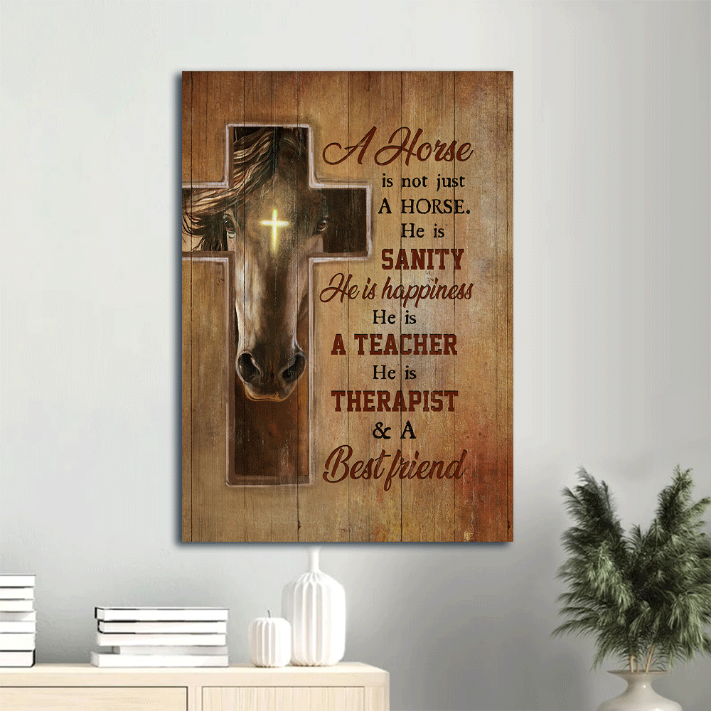 Jesus Portrait Canvas- Horse painting, Cross light canvas- Gift for Christian- A horse is not just a horse -  Portrait Canvas Prints, Wall Art