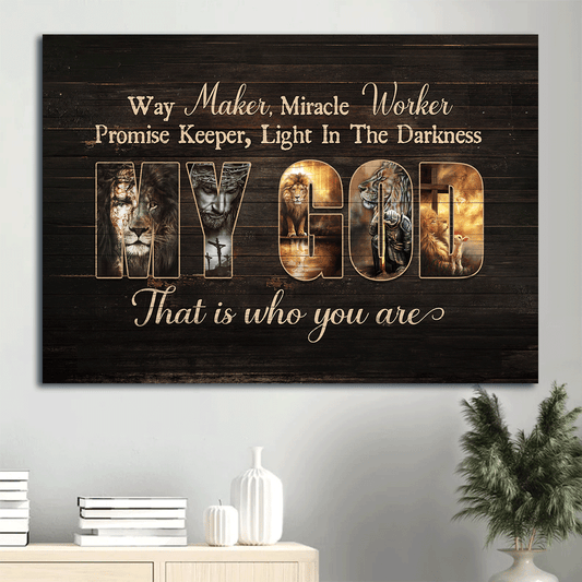 Jesus Landscape Canvas- Jesus painting, Lion of Judah, Lamb of God - Gift for Christian- Jesus is the light in the darkness - Landscape Canvas Prints, Wall Art