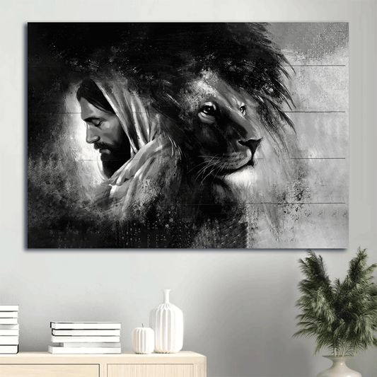 Jesus Landscape Canvas- Jesus Painting, Lion of Judah canvas- Gift for Christian - Landscape Canvas Prints, Wall Art