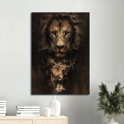 Jesus Portrait Canvas- Jesus Painting, Lion of Judah, Jesus Face- Gift for Christian - Portrait Canvas Prints, Wall Art