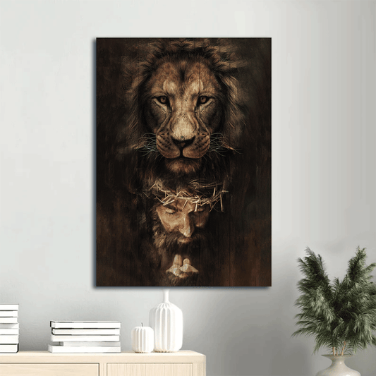Jesus Portrait Canvas- Jesus Painting, Lion of Judah, Jesus Face- Gift for Christian - Portrait Canvas Prints, Wall Art