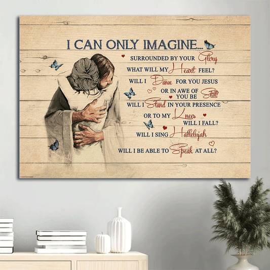 Jesus Landscape Canvas- Jesus calls, The world in his arm, Blue butterfly canvas- Gift for Christian- I can only imagine - Landscape Canvas Prints, Christian Wall Art