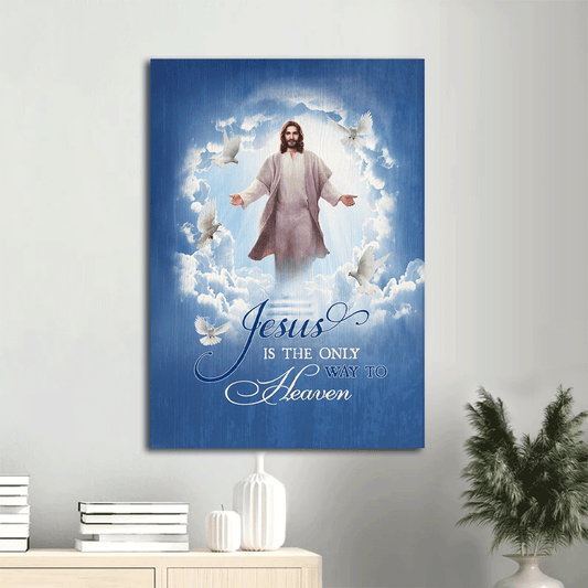 Jesus Portrait Canvas- Jesus painting, Into the hand of Jesus, White dove canvas- Gift for Christian- Jesus is the only way to heaven - Portrait Canvas Prints, Christian Wall Art