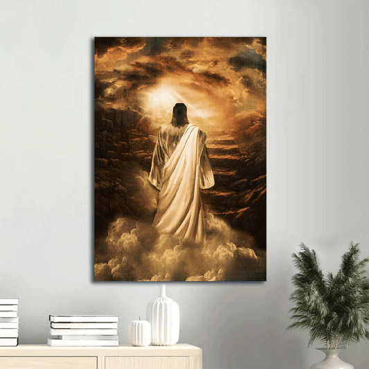 Jesus Portrait Canvas- Jesus painting, Stairway to heaven, Walking with Jesus - Gift for Christian -  Portrait Canvas Prints, Christian Wall Art