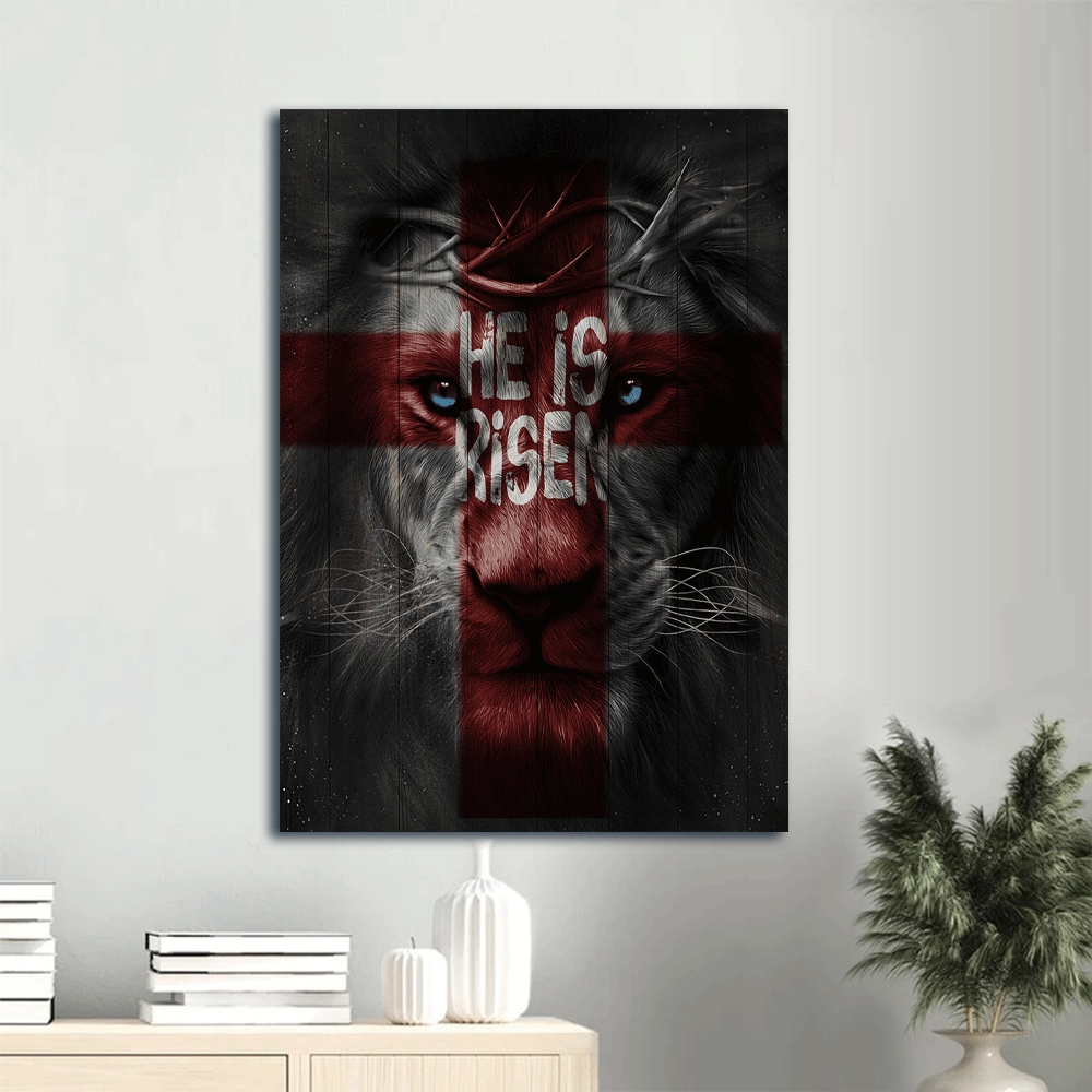 Jesus Portrait Canvas- Lion of Judah, Black and white painting, He is risen, The Great Lion- Gift for Christian- Portrait Canvas Prints, Christian Wall Art