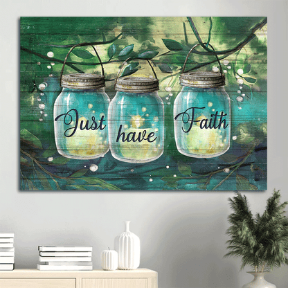 Jesus Landscape Canvas- Miracle glass jar, Magic forest, Amazing candles, Just have faith - Gift for Christian- Landscape Canvas Prints, Christian Wall Art