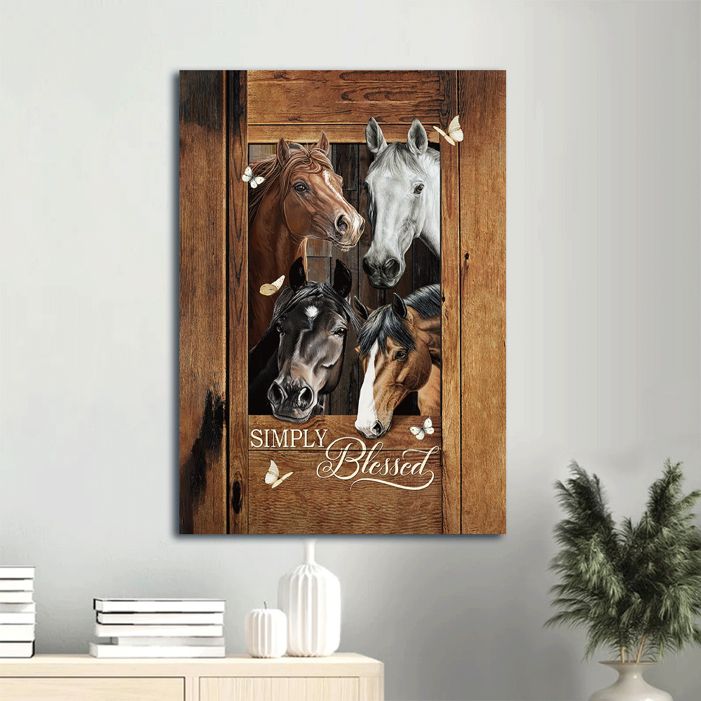 Jesus Portrait Canvas- Quarter horses, Beautiful horse, Pretty butterfly, Simply blessed canvas- Gift for Christian - Portrait Canvas Prints, Home Decor Wall Art