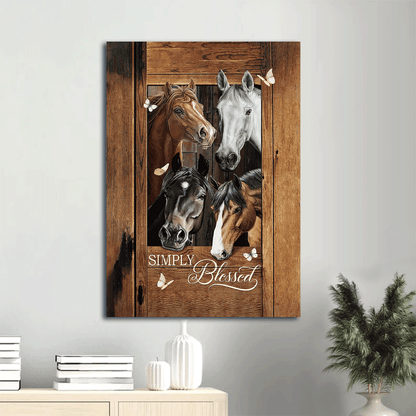 Jesus Portrait Canvas- Quarter horses, Beautiful horse, Pretty butterfly, Simply blessed canvas- Gift for Christian - Portrait Canvas Prints, Home Decor Wall Art
