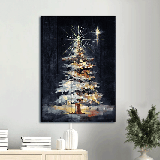 Jesus Portrait Canvas- Merry Christmas, The Beautiful Christmas Tree- Gift For Christian, Christmas Lover