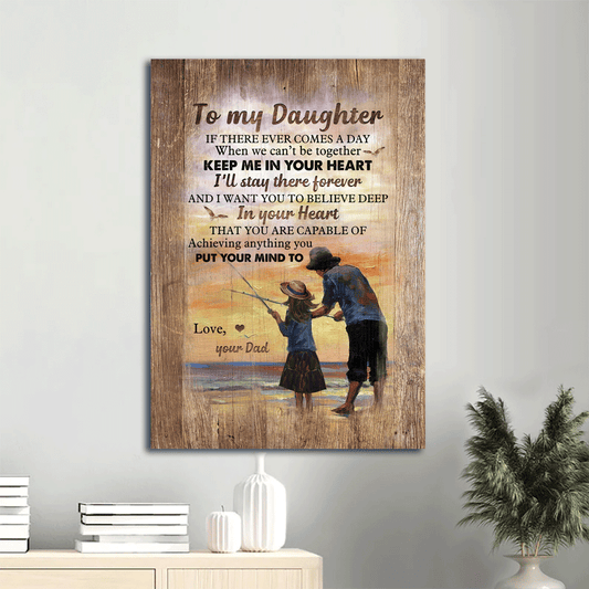 Family Portrait Canvas- To my daughter canvas, Fishing, Beach canvas- Gift for daughter- You are capable of achieving anything