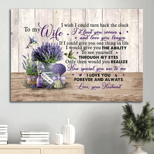 Gift For Wife Landscape Canvas - To My Wife, Lavender Painting, Hummingbird Canvas - Valentine's Day Gift For Couple, Spouse, Lover - In My Eye You Are Special - Couple Canvas