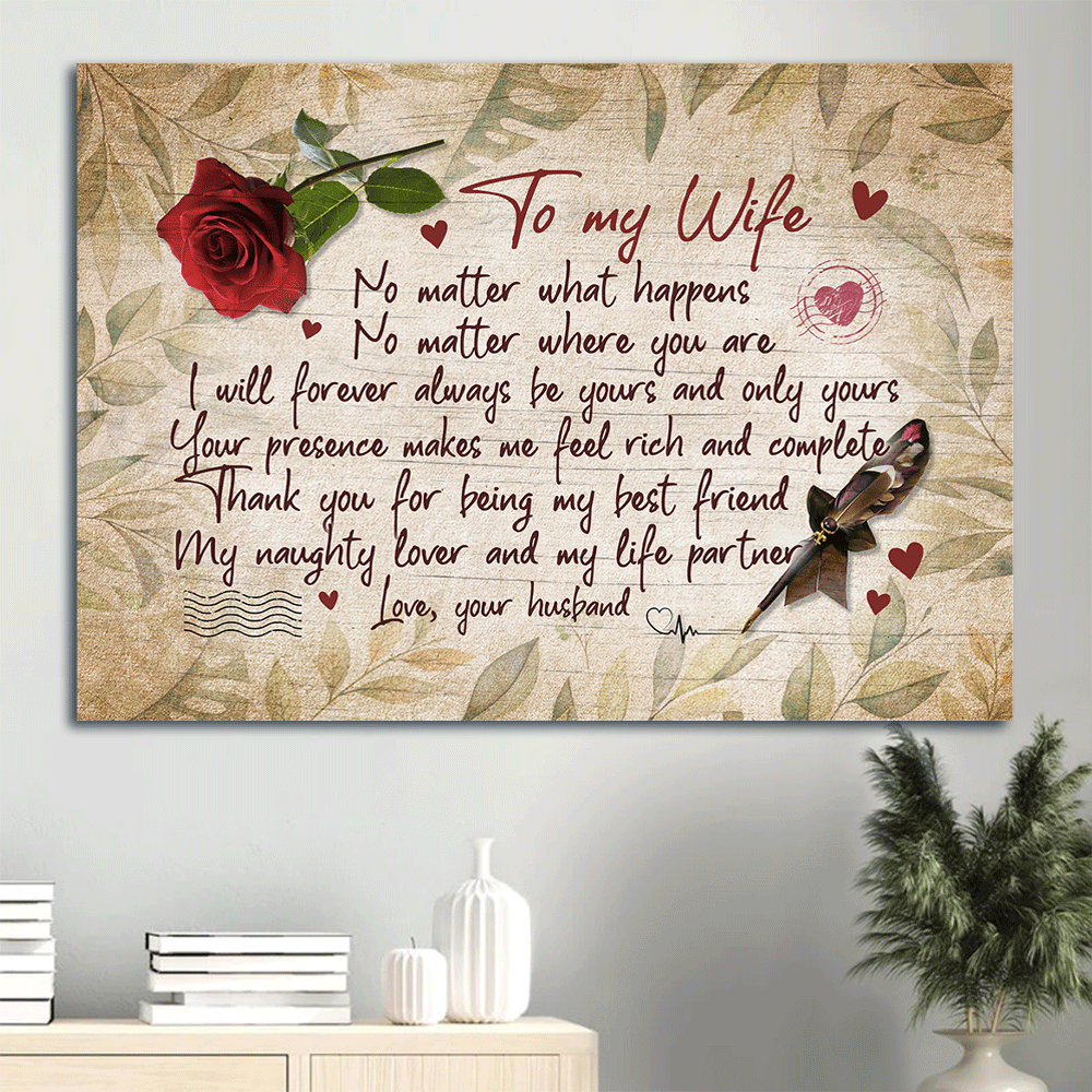Gift For Wife Landscape Canvas - To My Wife, Love Letter, Rose Canvas - Valentine's Day Gift For Couple, Spouse, Lover - Thank You For Being My Life Partner - Couple Canvas