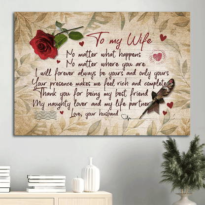 Gift For Wife Landscape Canvas - To My Wife, Love Letter, Rose Canvas - Valentine's Day Gift For Couple, Spouse, Lover - Thank You For Being My Life Partner - Couple Canvas