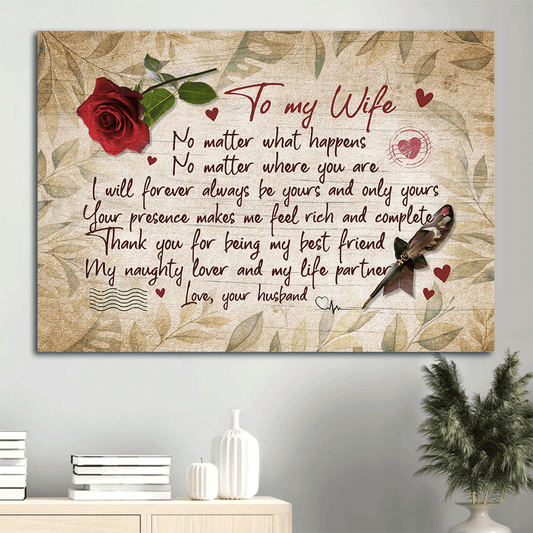 Gift For Wife Landscape Canvas - To My Wife, Love Letter, Rose Canvas - Valentine's Day Gift For Couple, Spouse, Lover - Thank You For Being My Life Partner - Couple Canvas
